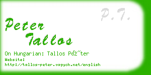 peter tallos business card
